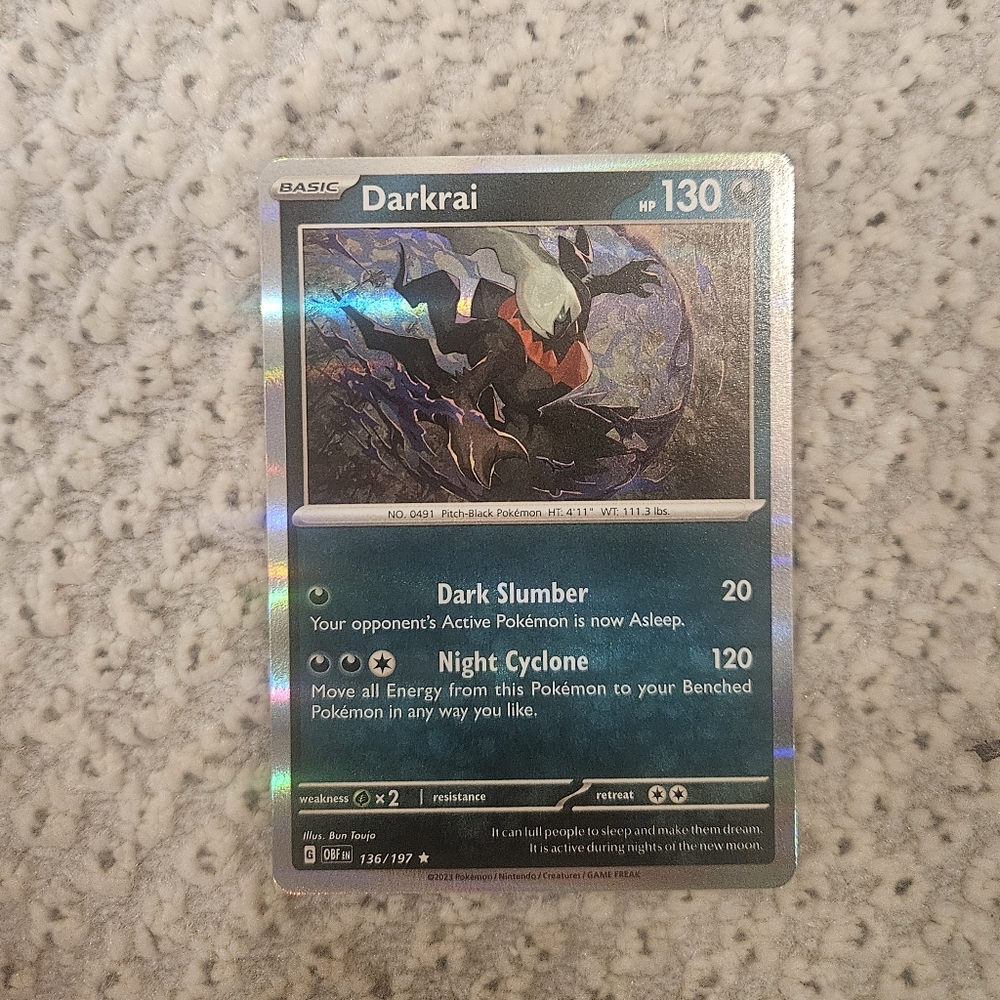 POKEMON TCG Card Darkrai Holo Obsidian Flames Rare 136/197